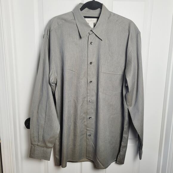 Ermenegildo Zegna Other - Ermenegildo Zegna Shirt Large Gray Micro Waffle Textured Business Career Office